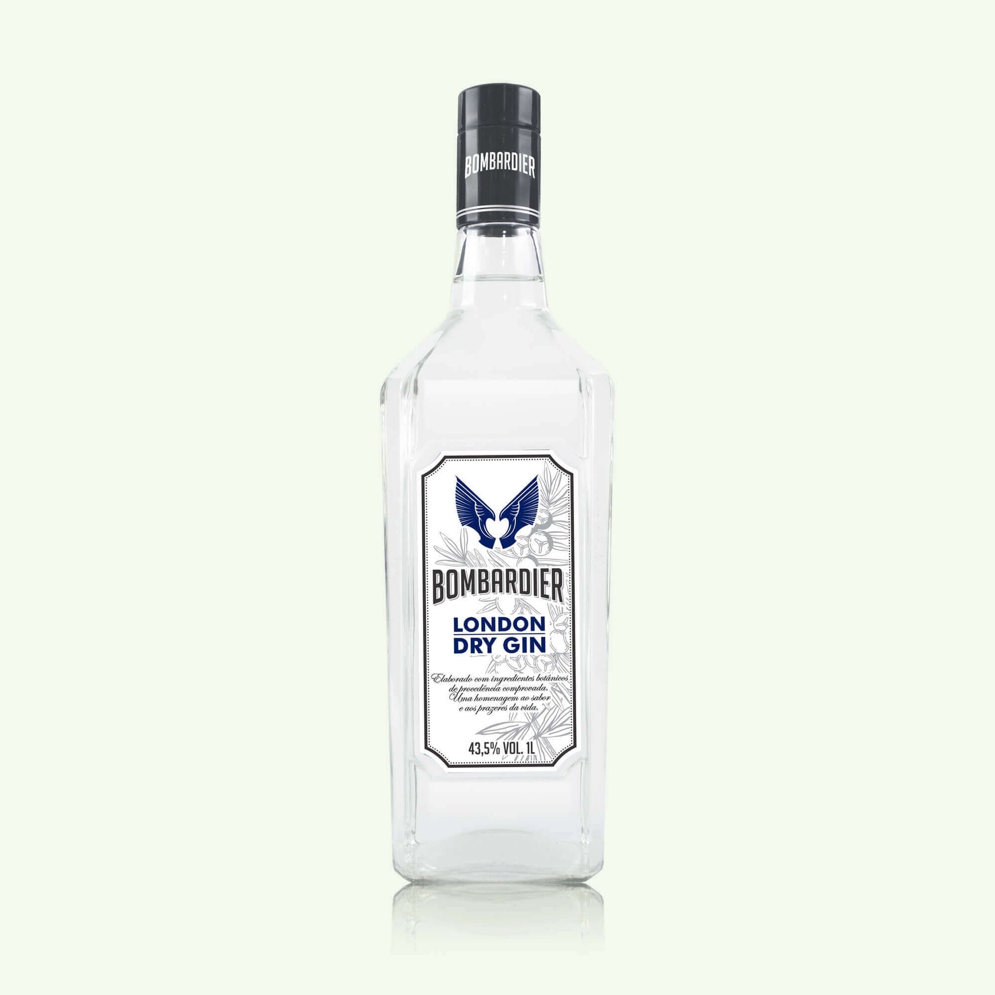 Garrafa Bombardier London Dry Gin da Adega Miss, de design elegante e vegetais naturais, 43,5% vol.
